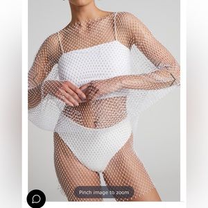 SHARLIZE MINI DRESS - DIAMANTE MESH LONG SLEEVE DRESS